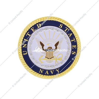 1-3/4" U.S. Military Adhesive Metal Medallion - Navy