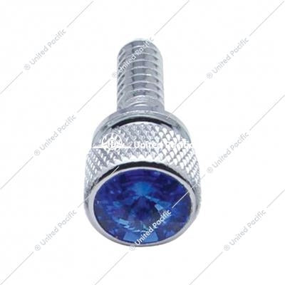 1/4"-20 Peterbilt Dash Screw - Knurled Screw Head With Blue Diamond (14 Pack)