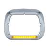 10 LED Rectangular Headlight Bezel With Visor - Amber LED/Amber Lens