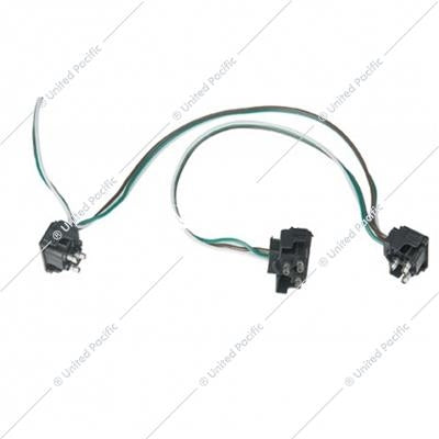 3 Prong Right Angle Plug Wiring Harness With 3 Plugs - 12" Lead