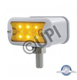 12 LED Dual Function T-Mount Double Face Light With Bezel - Amber & Red LED/Amber & Red Lens