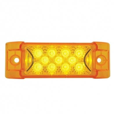 13 LED Reflector Rectangular Light (Clearance/Marker) - Amber LED/Amber Lens