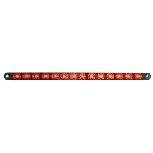 14 LED 12" Auxiliary strip Light - Red LED/Chrome Lens (Bulk)