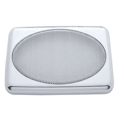 Chrome 7" X 4-7/8" Speaker Cover For Various Peterbilt Models, Snap-On (Card of 2)