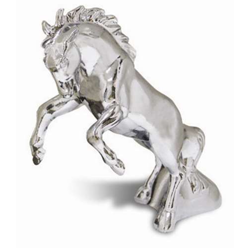 CR. FIGHTING STALLION HOOD ORNAMENT, 6" L X 6-1/2" H