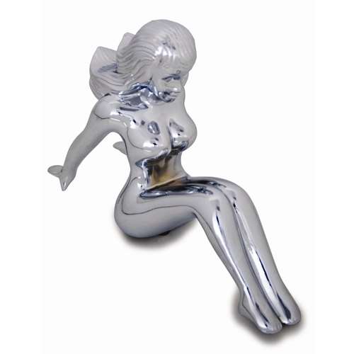 CR. SITTING NUDE LADY HOOD ORNAMENT W/ HW, 6.5"X2"X4.5"