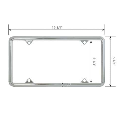 CR. DIE CAST LICENSE PLATE FRAME, PLAIN, 4 HOLES