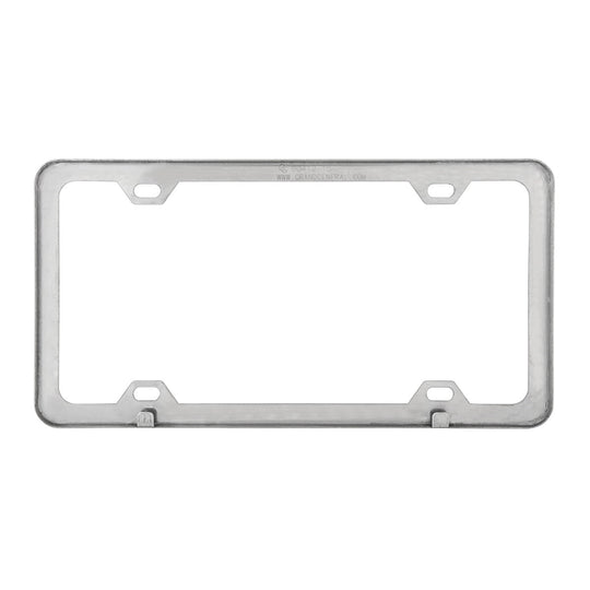 PLAIN 4-HOLE LICENSE PLATE FRAMES WITH THIN BOTTOM- STAINLESS STEEL