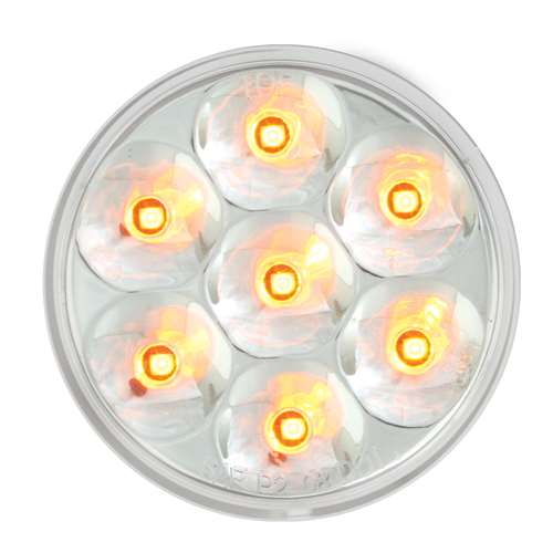 2.5" LOW PROFILE PEARL AMBER 7-LED MARKER LIGHT, CLEAR LENS