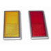 AMBER STICK-ON REFLECTOR W/ CR. RIM, 3-1/2"X1-3/4"