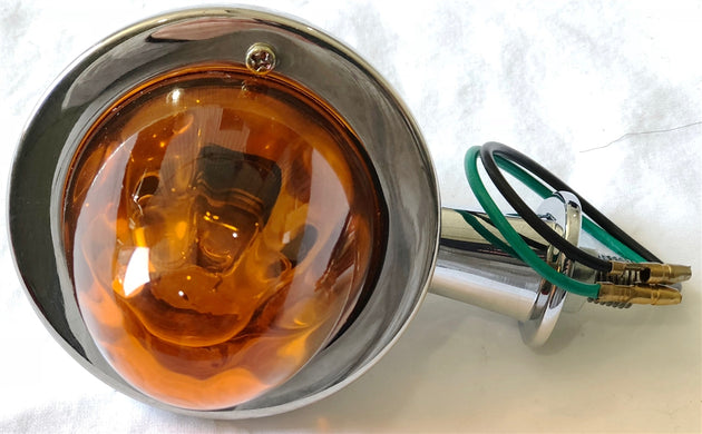 1-1/8" ARM AMBER GLASS LIGHT W/O VISOR, 2 WIRE