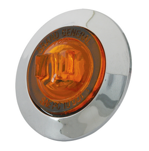 1" MINI AMBER/AMBER 1 LED LIGHT W/CR. PLASTIC BEZEL