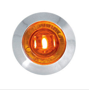 1" MINI AMBER/AMBER 1 LED LIGHT W/CR. PLASTIC BEZEL