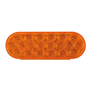 OVAL FLEET AMBER 20 LED LIGHT, AMBER LENS