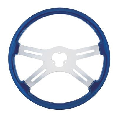 18" Color 4 Spoke Steering Wheel - Electric Blue