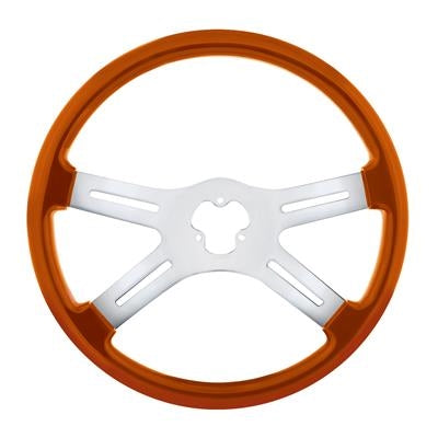 18" Vibrant Color 4 Spoke Steering Wheel - Cadmium Orange