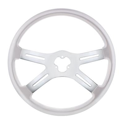 18" Vibrant Color 4 Spoke Steering Wheel - Liquid Silver