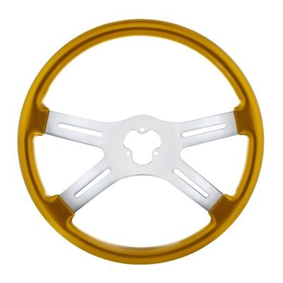 18" Vibrant Color 4 Spoke Steering Wheel - Electric Yellow