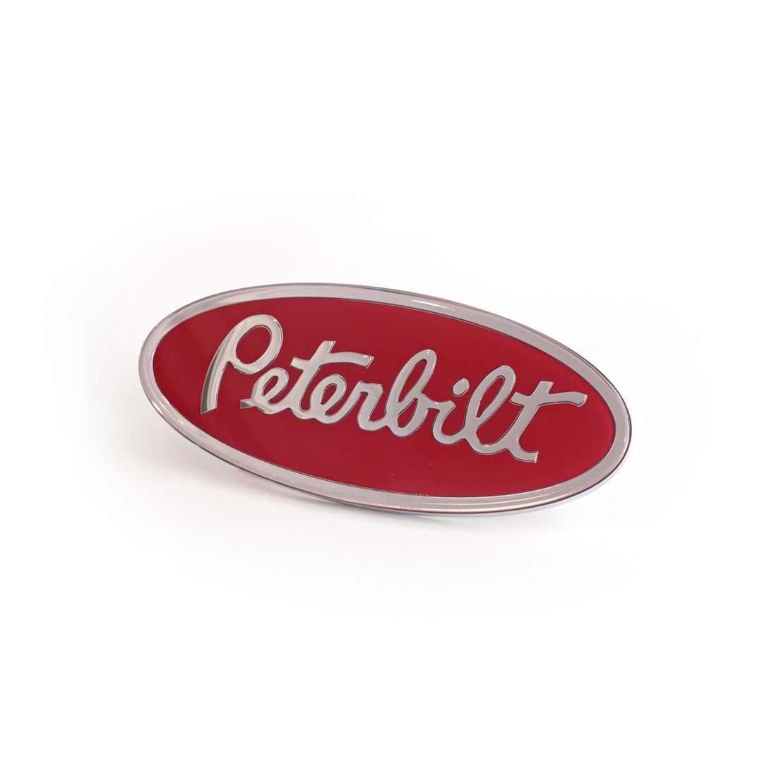 Peterbilt Oval Emblem Chrome/Dark Red (450)