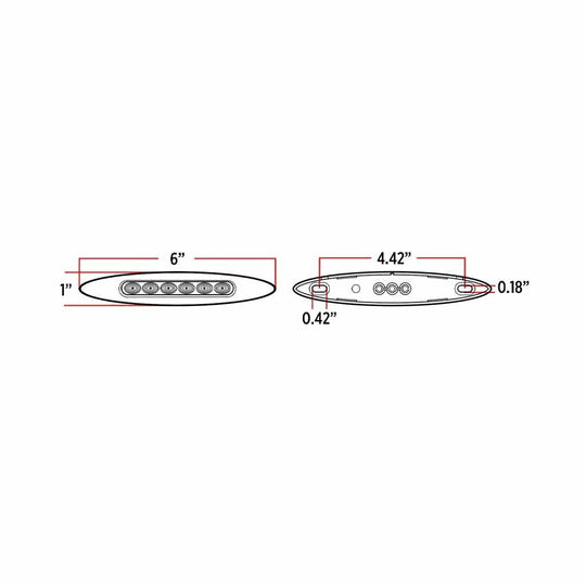 6" AMBER MARKER LED LIGHT (6 DIODES)