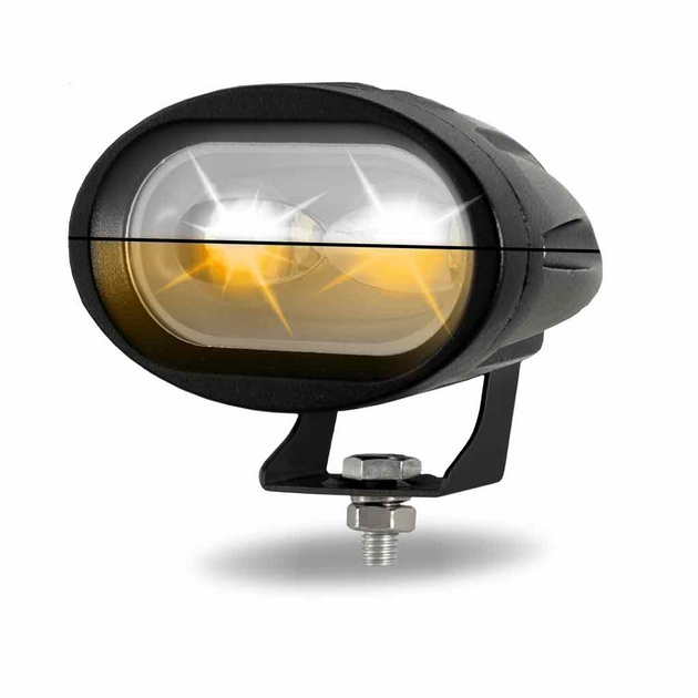 Dual Color (Mini-Oval) LED Work Lamp White to Amber