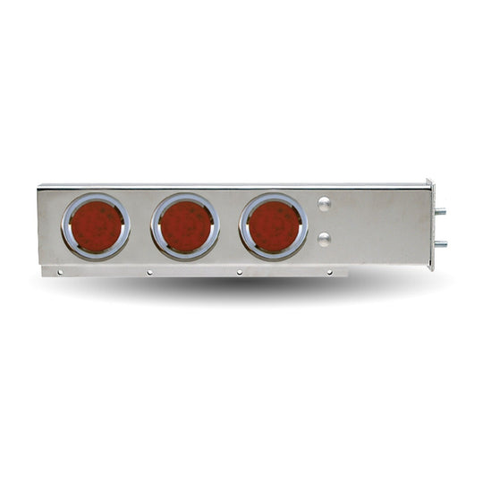 Mud Flap Hanger with Flat Top & 6 x 4" Clear LEDs - 2 1/2" Bolt Spacing